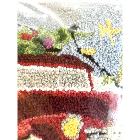 NWT Peking Handicraft Hook Pillow Holiday Christmas Theme Truck Tree Gorgeous! - Picture 6 of 8